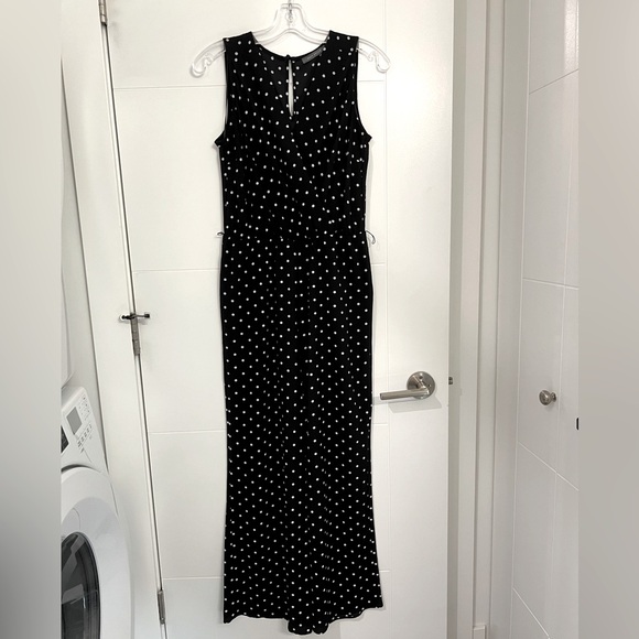 Suzy Shier Polka Dot Flowy Jumpsuit with Elastic Waist - Size S Missing belt! - Picture 1 of 7